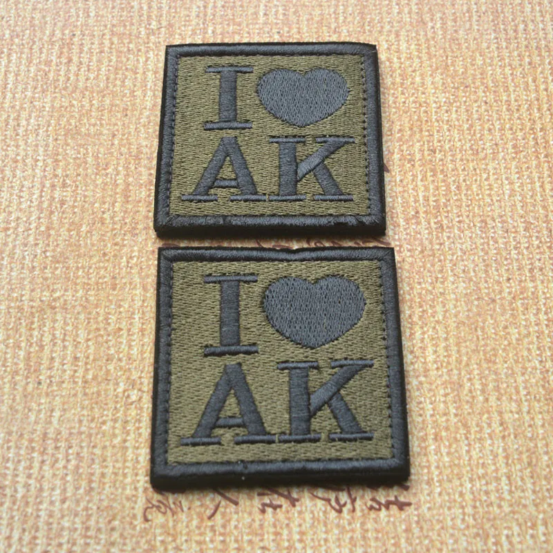 Значок I Love Ak Morale эмблема 5,8*5,8 см нарукавная 3D вышивка стандартная ткань