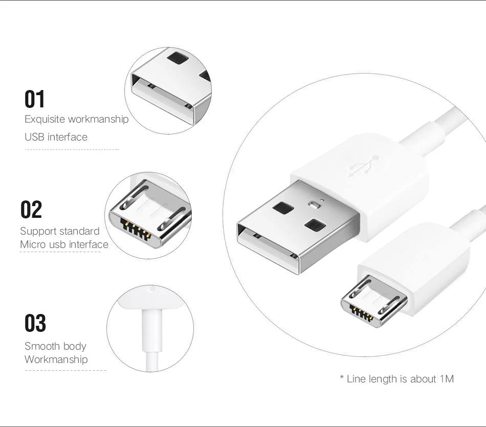 8Huawei G9 Lite G7 Plus G700 G6 Nova lite Cable Micro USB 2A Quick Charge Original Mate8 Mate S Mate7 P8 Max P8 Lite P7 P6 P6s