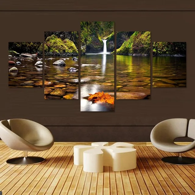 

Gohipang 5 Pcs Landscape Canvas Art Modular Pictures Oil Painting On Canvas Fashion Home Decoration Paintings Wall Pictures