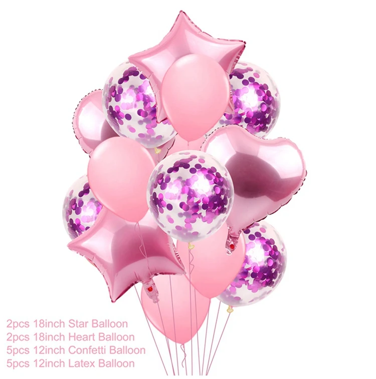 QIFU воздушный шар для дня рождения, детский шар, Свадебный декор, яркий прозрачный воздушный шар, украшение для дня рождения, для взрослых - Цвет: balloon set 4