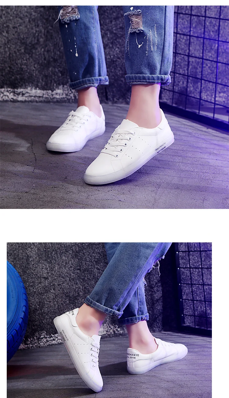 Женская повседневная обувь модная дышащая прогулочная на шнуровке кроссовки на плоской подошве Для женщин; tenis feminino белый