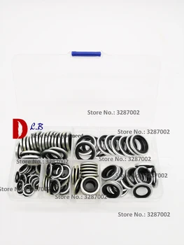 

Metric 100 pcs 6 sizes Bonded seal kit seals Self Centering rubber bonded washer seal boxes