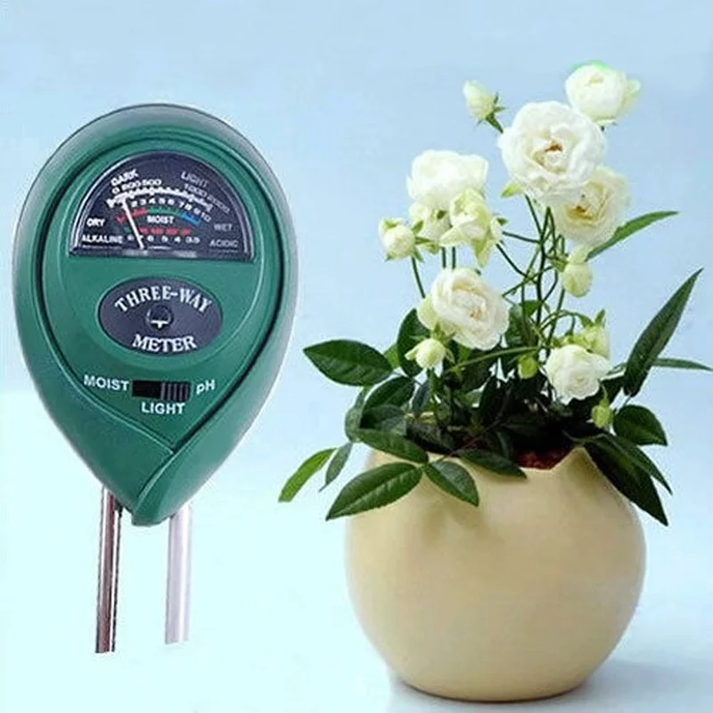 

20PCS 3 In1 Hydroponics Analyzer Plant Flower Soil PH Tester Moisture Light Meter Tool (Color: Green)