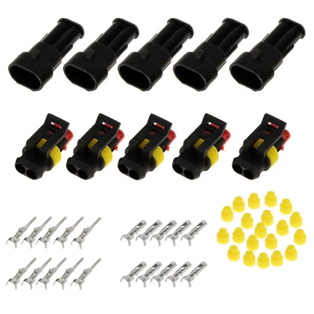 30×AMP Tyco 1.5Kit 1//2//3//4//5//6Pin Elektrische Drahtseile Auto-Anschluss Stecker
