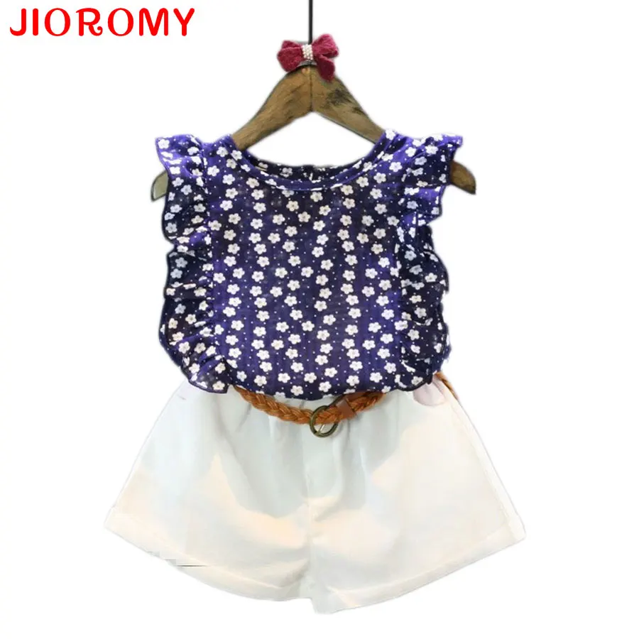 Комплект одежды для девочек топ с цветочным принтом и шорты k1 2019|girls clothing sets|clothing
