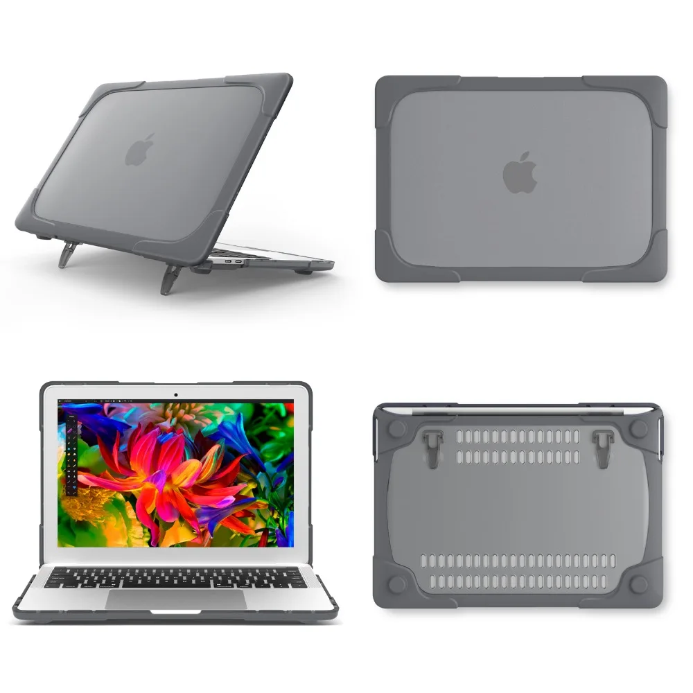 Newest Shockproof Laptop case cover for macbook pro 13 case,Foldable Stand Shell for macbook pro 13 case touch bar a1707 a1708 a14662-2 (2)