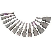 14 шт. 6 мм-19 мм Магнитная Гайка Драйвер сеттер быстрая нагрузка шестигранный хвостовик 6 мм 7 мм 8 мм 9 мм 10 мм 11 мм 12 мм 13 мм 14 мм 15 мм 16 мм 17 мм 18 мм 19 мм