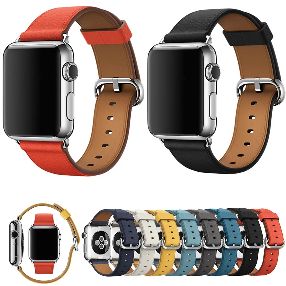 Luxury Classic Buckle Band for Apple Watch Series 4 3 2 1 Strap for iWatch 38mm 42mm 40mm 44mm Bracelet Smart Watch Accessories