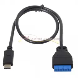 CY с отдельным портом, USB 3,1 тип-c USB-C штекер к USB 3,0 материнская плата 19Pin 20Pin соединительный кабель