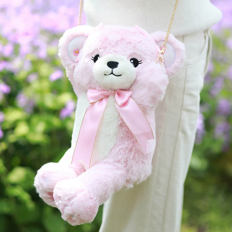 1PC 37x25cm New Teddy Bear Plush Bag Cartoon Plush Pink&Brown Bear Tote Bag  Handbag Girl Kids Shoulder Bag Children Gift - AliExpress