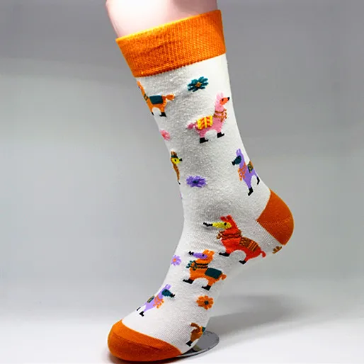 Cartoon Animal Fish Dog Zebra Shark Men Crew Socks Cotton Funny Streetwear Casual Fashion Happy Breathable Sock Winter Skarpetki