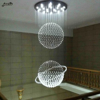 

jmmxiuz Modern brief spiral crystal chandelier three ball chandelier home crystal lighting LED energy saving chandelier