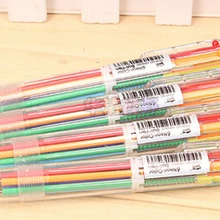 10 шт./партия новая горячая распродажа креативная 6 в 1 цветная шариковая ручка канцелярские принадлежности легкая разноцветная ручка пресс шариковая ручка