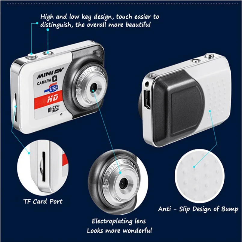 HD Ultra Portable 1280X1024 Mini Camera X6 Video Recorder Digital Small Cammera Support AVI video Mini HD Digital Camera 40AP2503