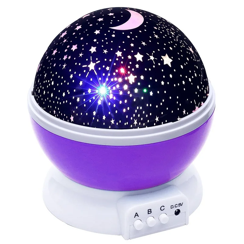 Novelty Luminous Toys Romantic Starry Sky LED Night Light Projector Battery USB Night Light Creative Birthday Toys For Children - Цвет: purple