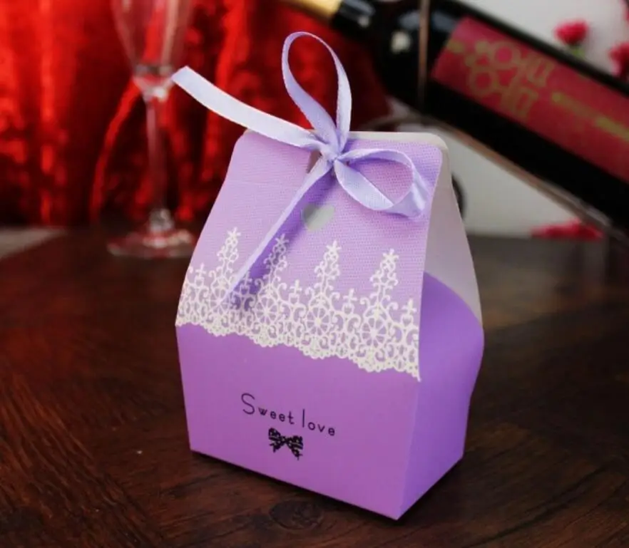 Коробка для конфет Sweet love wtih ribbon свадьбы Рождества дня рождения Нового года dragee