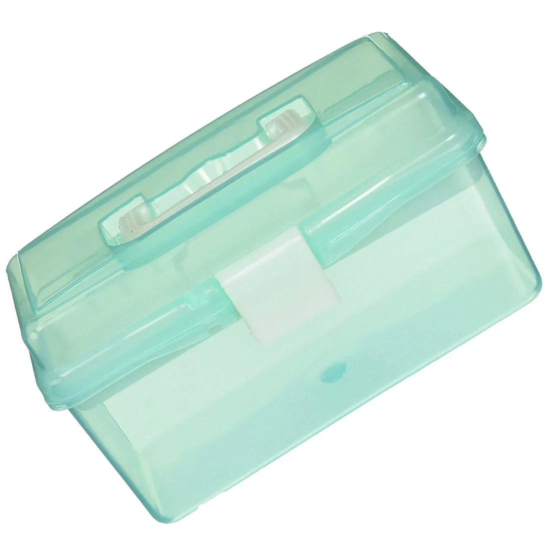 

Clear Turquoise Plastic Tray 2 Compartment Tool Storage Box Case