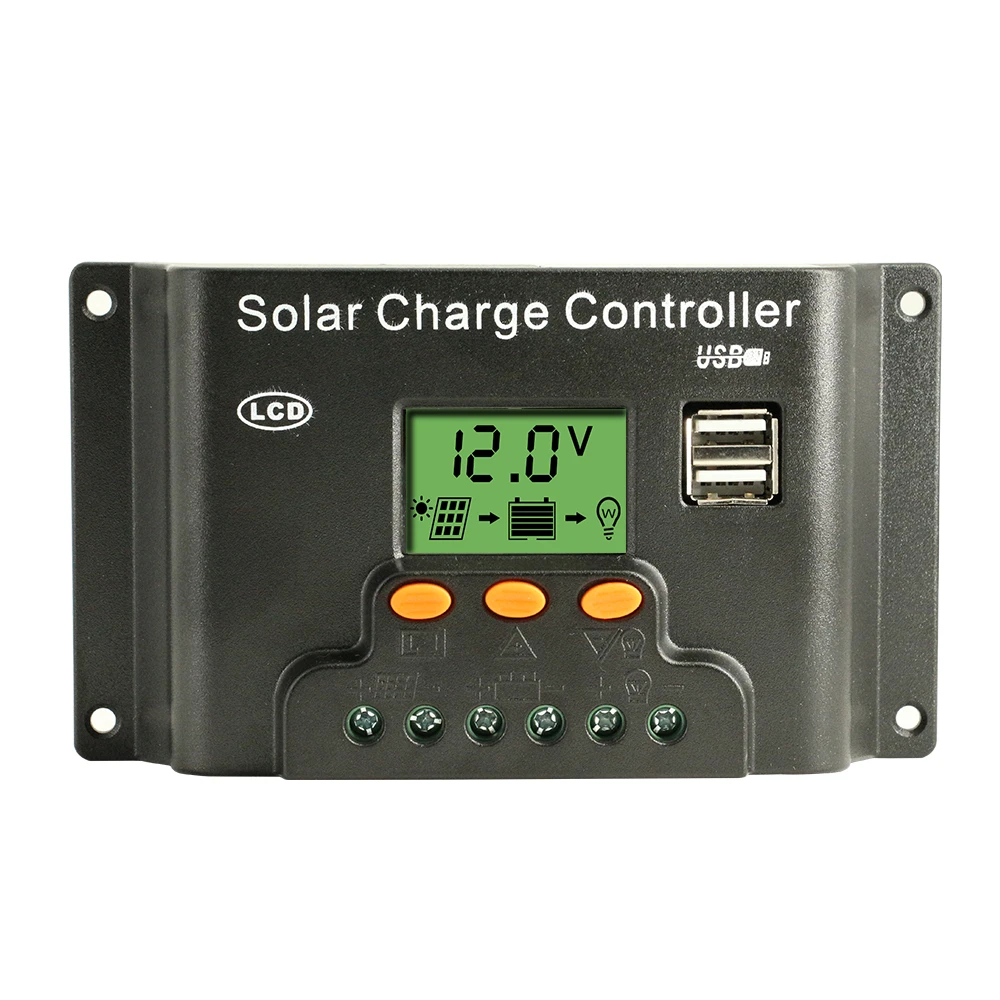 PWM 12V 24V 30A 20A 10A Solar Controller with Backlight LCD Function Dual USB 5VDC Output Solar Panel Battery Charge Regulator цена PWM 12V 24V 30A 20A 10A Solar Controller with Backlight LCD Function Dual USB 5VDC Output Solar Panel Battery Charge Regulator цены онлайн