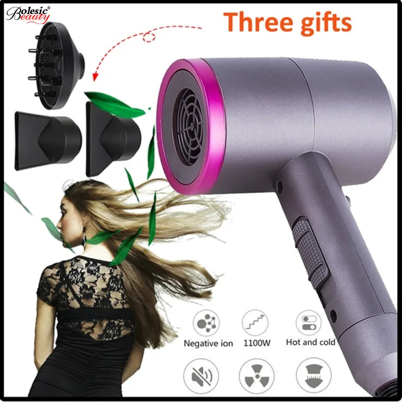 3 in 1 New Negative Ionic Hair Dryer With Diffuser & 2 Nozzles
