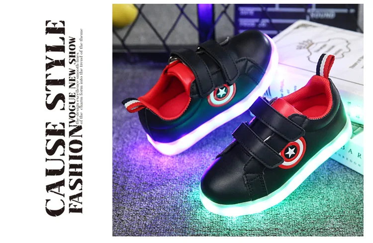 Белая детская обувь детская светящаяся обувь повседневная светящаяся обувь для мальчиков и девочек заряжаемые кроссовки с USB подсветкой для детей