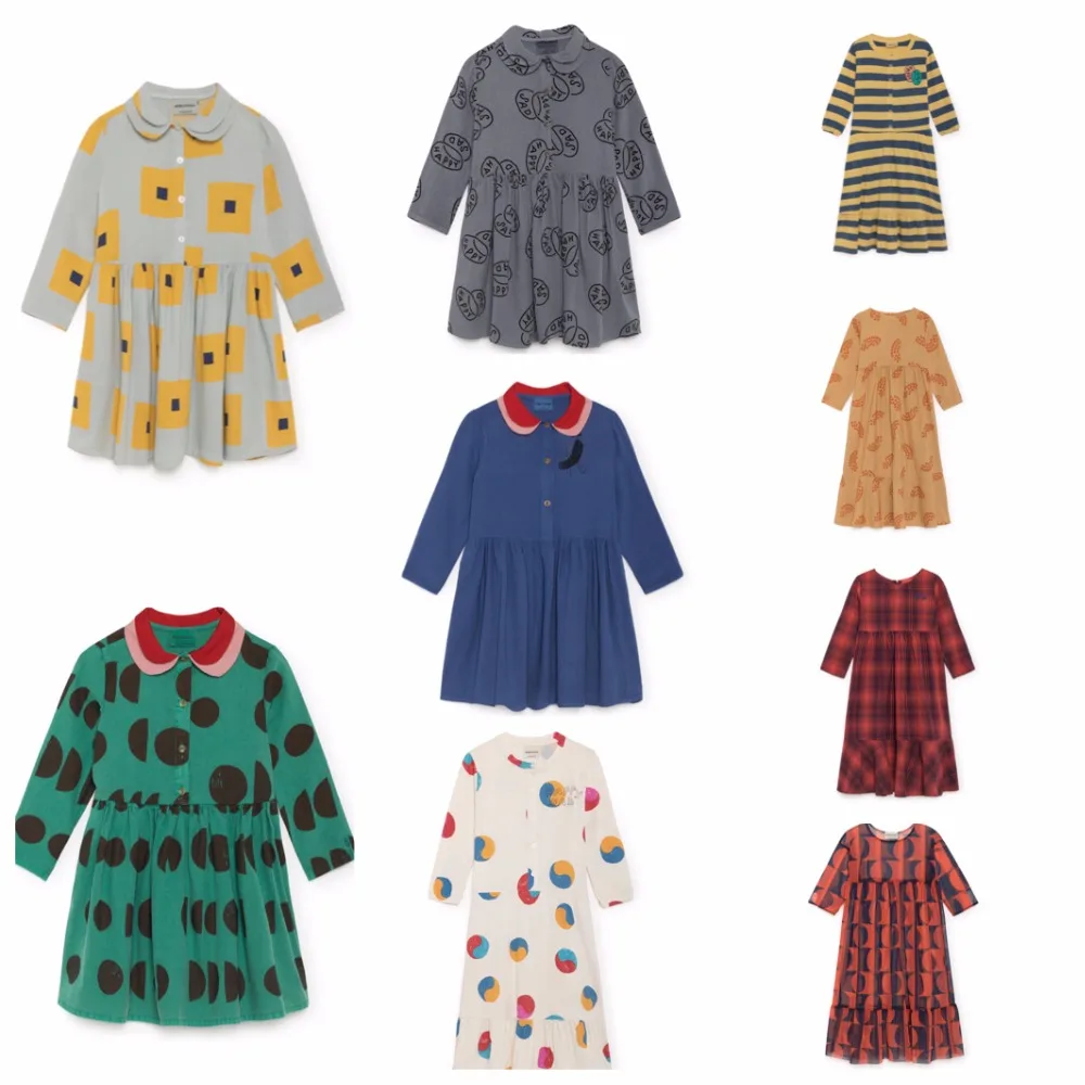 

2018 autumn winter bobo choses dresses girls clothing dresses for girls baby girl clothes vestidos christmas gifts