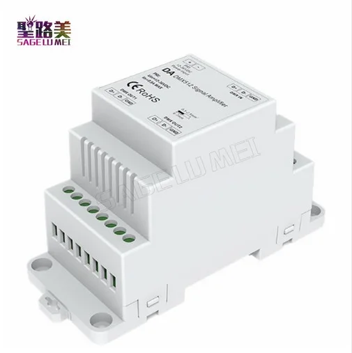 

DIN Rail DMX 512 Signal Amplifier DC5V 12V 24V input DMX Amplifier 1CH input 2CH output For led strip light DMX signal extender