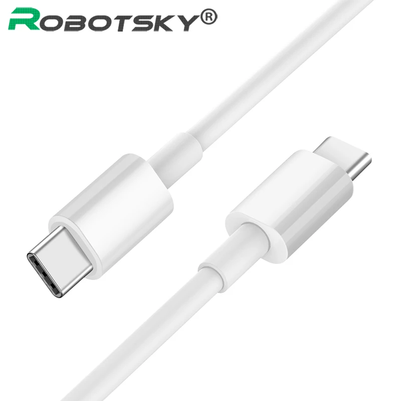 Кабель Robotsky usb c на usb-c, 3А PD, быстрая зарядка, type c на type-c, штекер для samsung S8 S9, Macbook, кабель для синхронизации данных, зарядный кабель