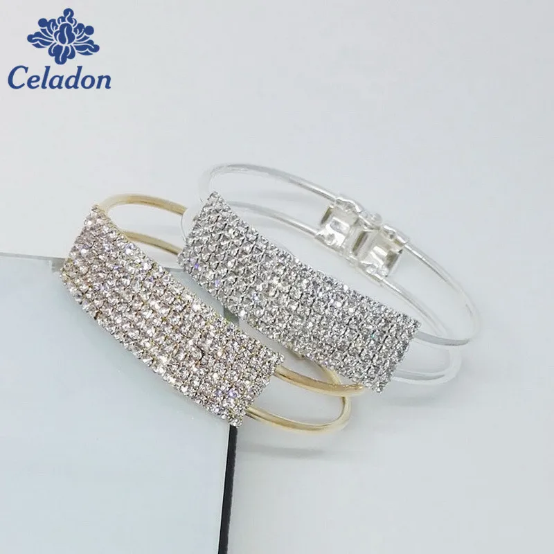 2017 Luxury Full Crystal Shiny Stars Bracelet For Women Rhinestone Cuff