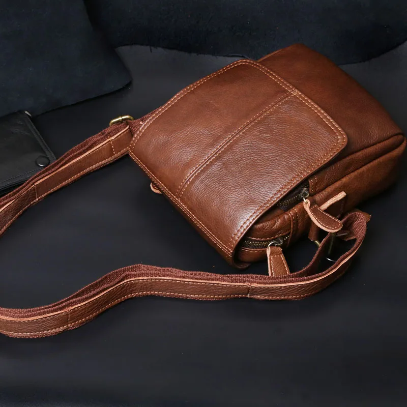 AETOO New shoulder bag leather men bag casual leather men's bag small Messenger bag backpack
