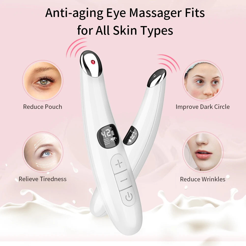 Cuidados com a Beleza Mini Vibração Elétrica Olho Rosto Massageador Anti-envelhecimento Rugas Dark Circle Remoção Portátil Caneta Massagem 12 Mini vibração elétrica olho rosto massageador anti-envelhecimento