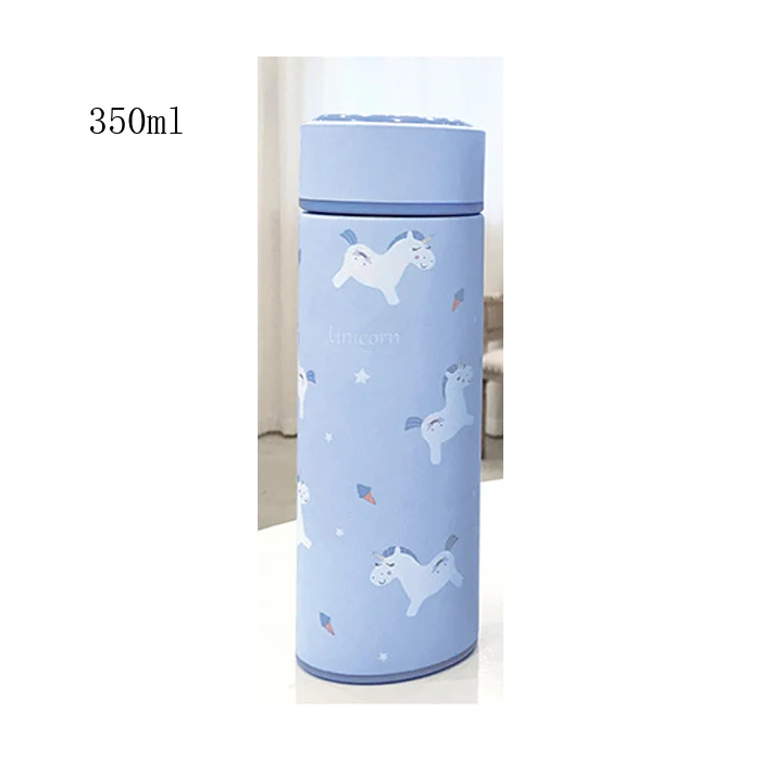 350ml blue Единорог влюбленных вакуумная колба с двойными стенками из нержавеющей стали бутылка для воды Холодный/теплый напиток 500 мл бутылка для напитков Автомобильная бутылка для воды снаружи - Цвет: 350ml blue