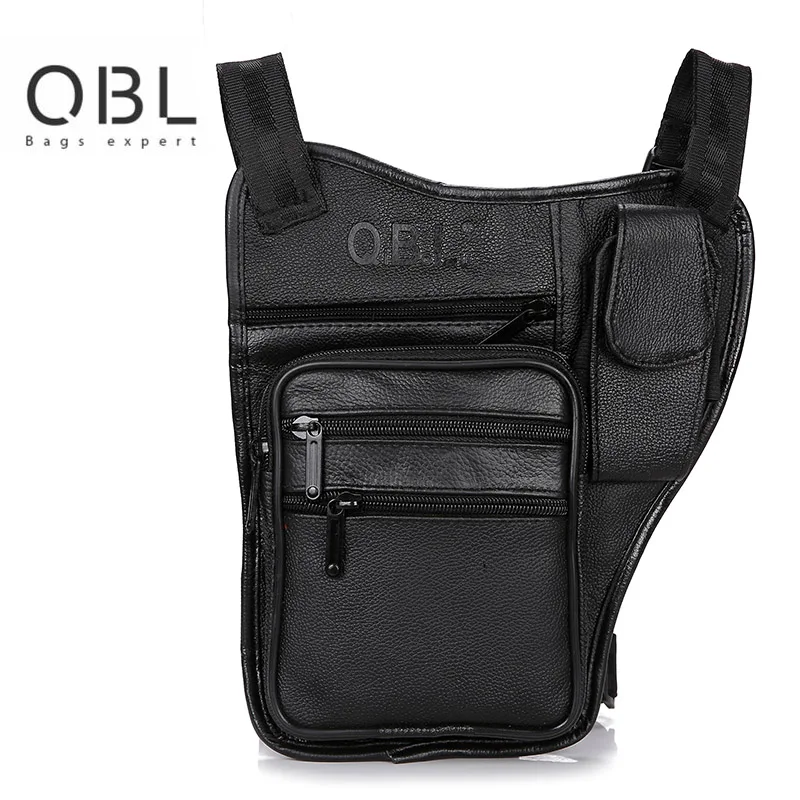 

Black men's zipper shoulder bag casual fashion style first layer leather cowhide material safe durable creative briefcase purse