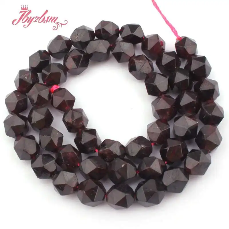Бусины из натурального камня темно-красные бусины для женщин DIY ожерелье браслет Изготовление сережек распорка набор для браслетов 1" - Color: 8mm Faceted Square