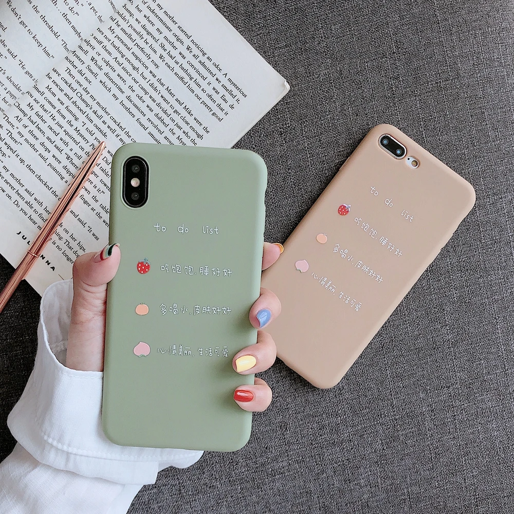 

Solid Color Chinese Character Phone Case for iPhone X Funda Silicone Soft Back Cover for Case iPhone 6 6S 7 8 Plus XR XSMax Etui