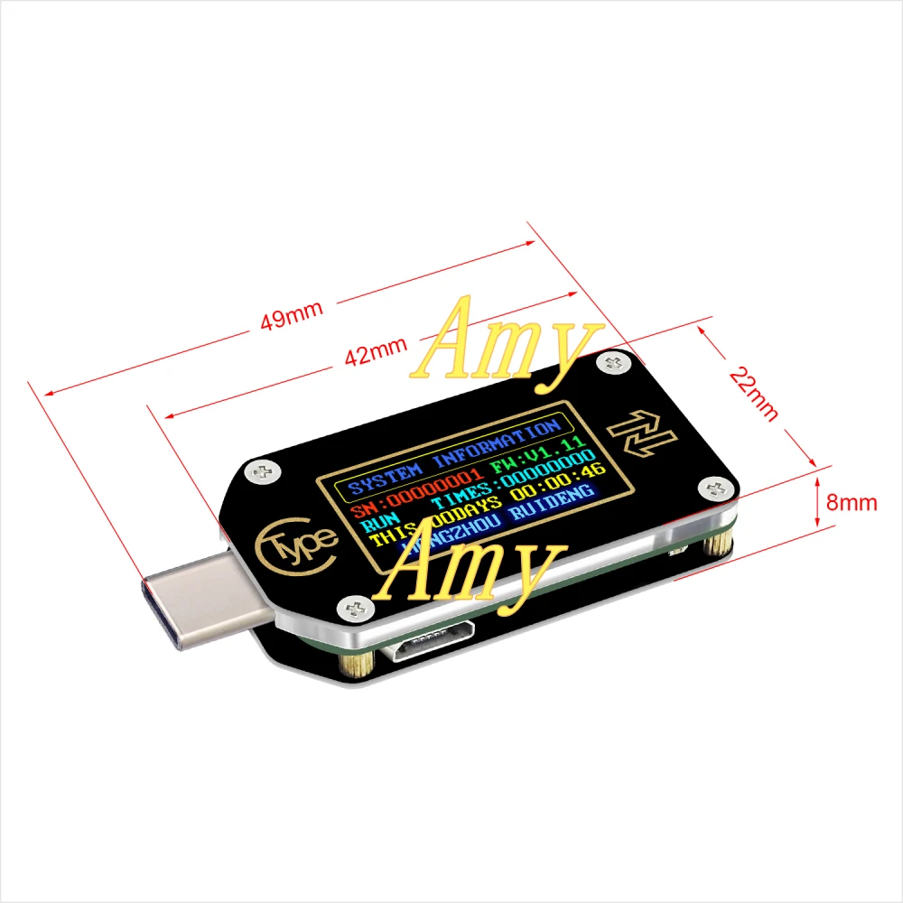 Измеритель скорости зарядки PD протокол обнаружения тип-c вольтметр USB Емкость TC66 измерительный прибор