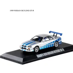 1:43 Игрушечная машина из сплава модель Nissan Skyline GTR R34 детских игрушек автомобили оригинальный авторизованный детские игрушки подарок