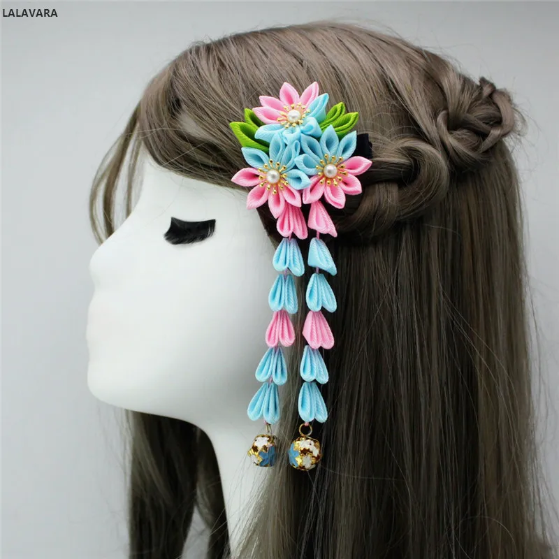 Lalavara 4pcs Kanzashi Flower Hair Pins Kids Hair Accessories Girls Headwear Clip Buy At The Price Of 13 00 In Aliexpress Com Imall Com
