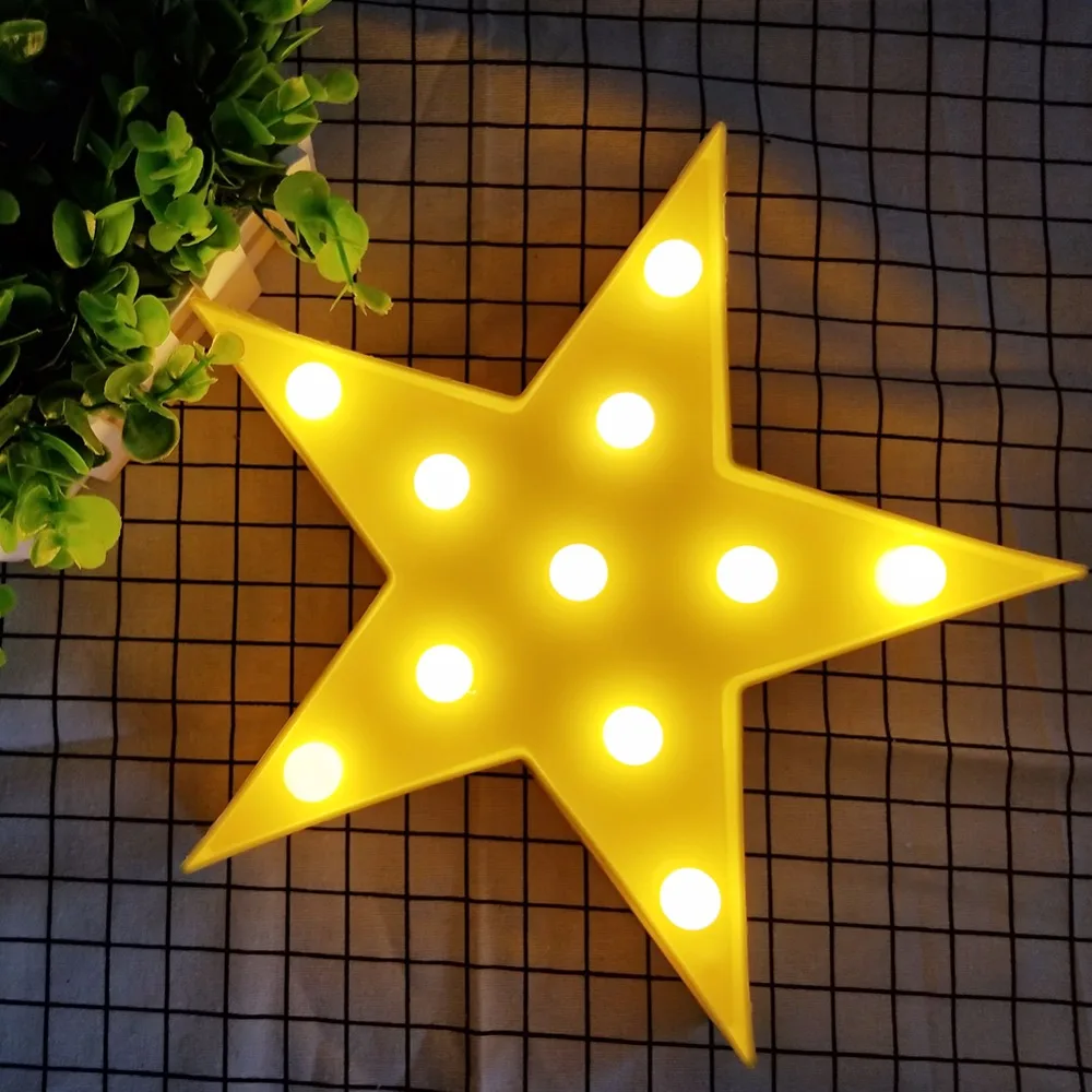 

AmmToo Holiday Light Star Shape 3D Led Marquee Lamp Xmas Luminaria Led Standing Lamp For Home Indoor Bedroom Decoration Kid Gift