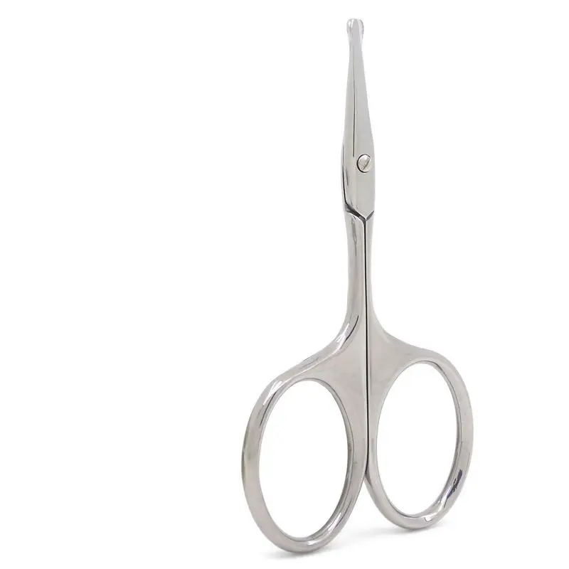 

Round Head Safety Cuticle Manicure Scissors Professional Small Clipper Eyebrow Man's Nose Hair Cut Trimming tweezers