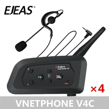 

4 Packs V4C Wireless Bluetooth Football Referee Intercom Motorcycle Headset Waterproof Interphone With FM