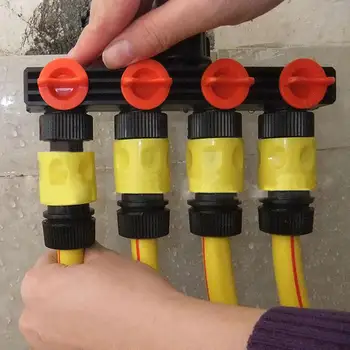 

4-way Tap Hose Splitter Garden Hoses Pipes Plastic Drip Irrigation Watering Tap Connectors Pipe Connector Watering Equipments