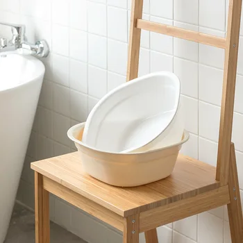 

Square Thickening Basin Plastic Bathroom Washtub Kitchen Organizer Eco-Friendly Baby Wash Basin Household Simple Style Footbath