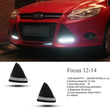 Best Price ECAHAYAKU For Ford Focus 3 MK3 2012 2013 2014 DRL Daytime Running Light LED Daylight Foglamp waterproof with dimming style Relay Best Price ECAHAYAKU For Ford Focus 3 MK3 2012 2013 2014 DRL Daytime Running Light LED Daylight Foglamp waterproof with dimming style Relay