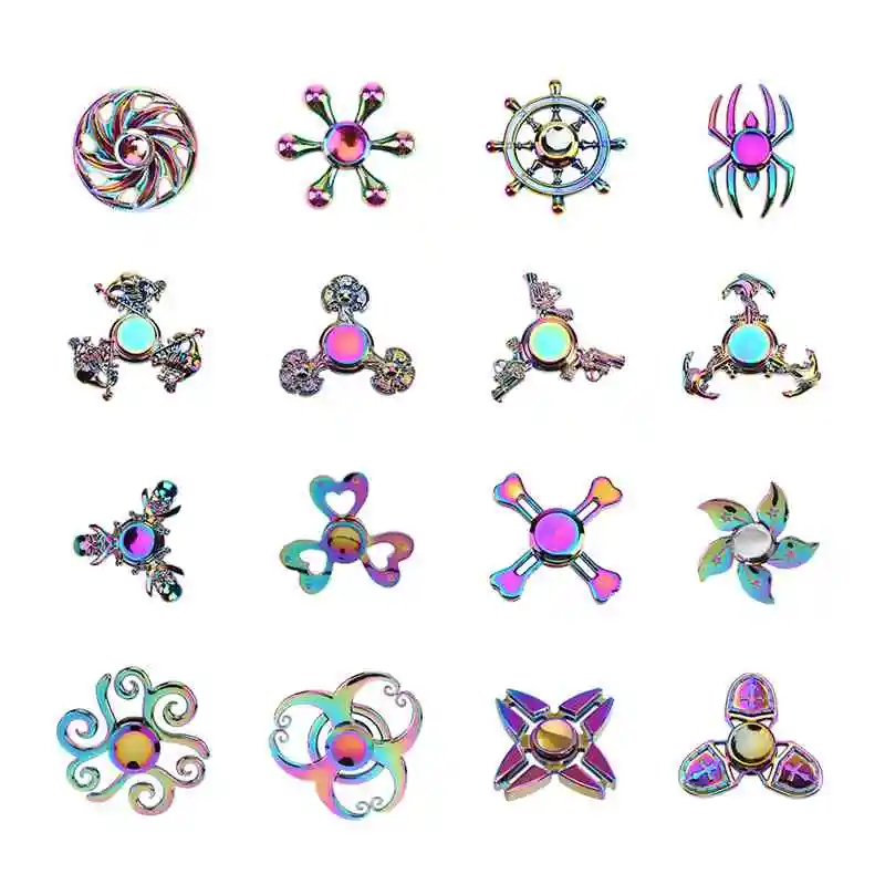 Rainbow Hand Spinner Fast Rotation Time Long Alloy Metal Fidget Finger Spinner EDC Focus Toy for