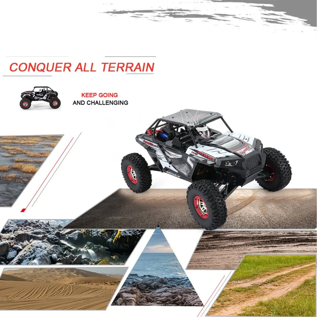 1/10 2,4 г 4WD электрический RC Рок взбирающийся гусеничный RC автомобиль внедорожник для пустыни внедорожный багги автомобиль с светодиодный свет RTR модель игрушка для любителей с пультом дистанционного управления