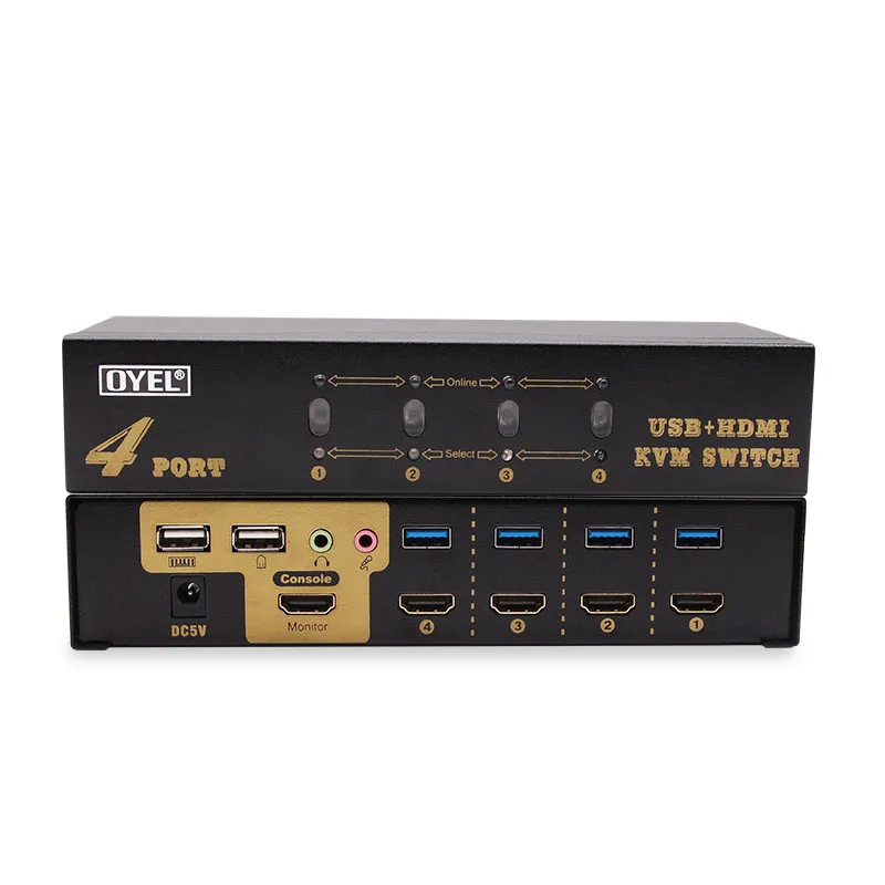 

KVM Converter, HD 4K keyboard and mouse sharing, 3.0USB interface, HDMI converter, 4 into 1 out
