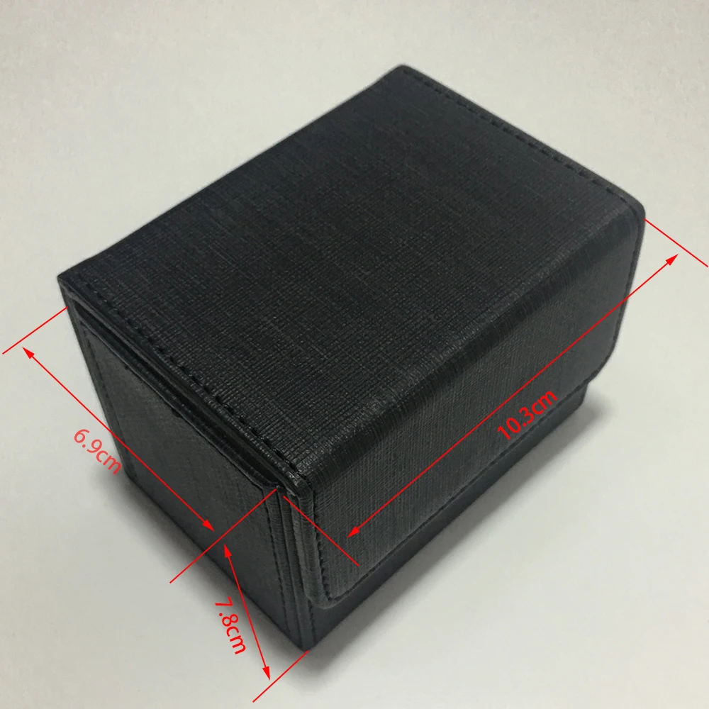 Черный цвет верхняя загрузка и боковая загрузка маленький размер палубная коробка верхняя открытая палубная чехол для волшебных карт настольной игры: черный цвет