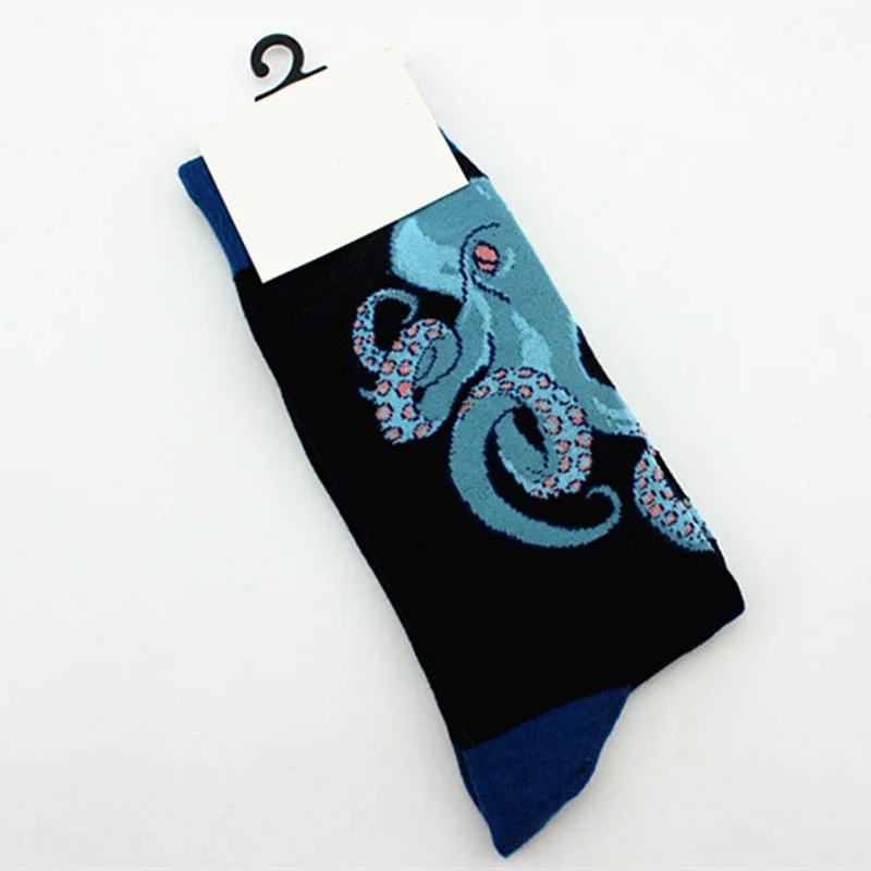 Веселые Носки с рисунком кактуса/пингвина/вишни/национального флага, Креативные Свадебные Носки с рисунком, мужские деловые носки Harajuku - Цвет: Sliver Socks