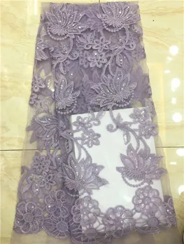 

2019 fuchsia Guipure French Lace Fabric High Quality African Tulle Lace Fabric White flowers Nigerian Lace Fabrics For Women