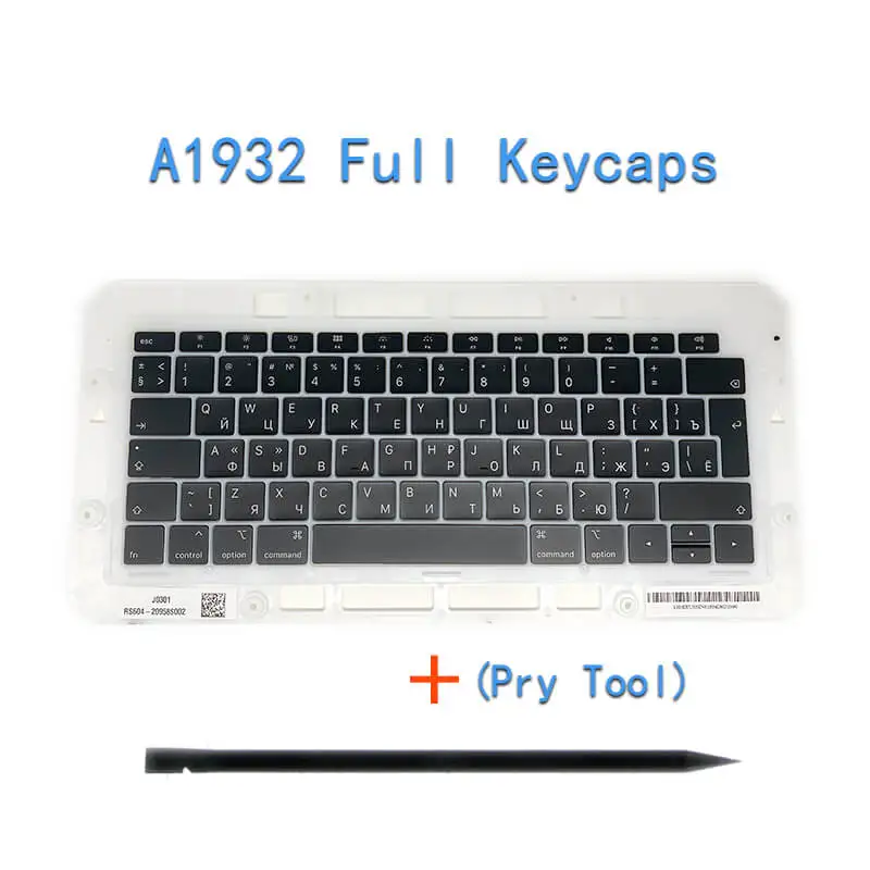 Оригинальные A1706/A1707/A1708 русские колпачки для Macbook Pro/Air retina 1" 15" A1932/A1990/A1989 RU Замена клавиш клавиатуры - Цвет: Черный